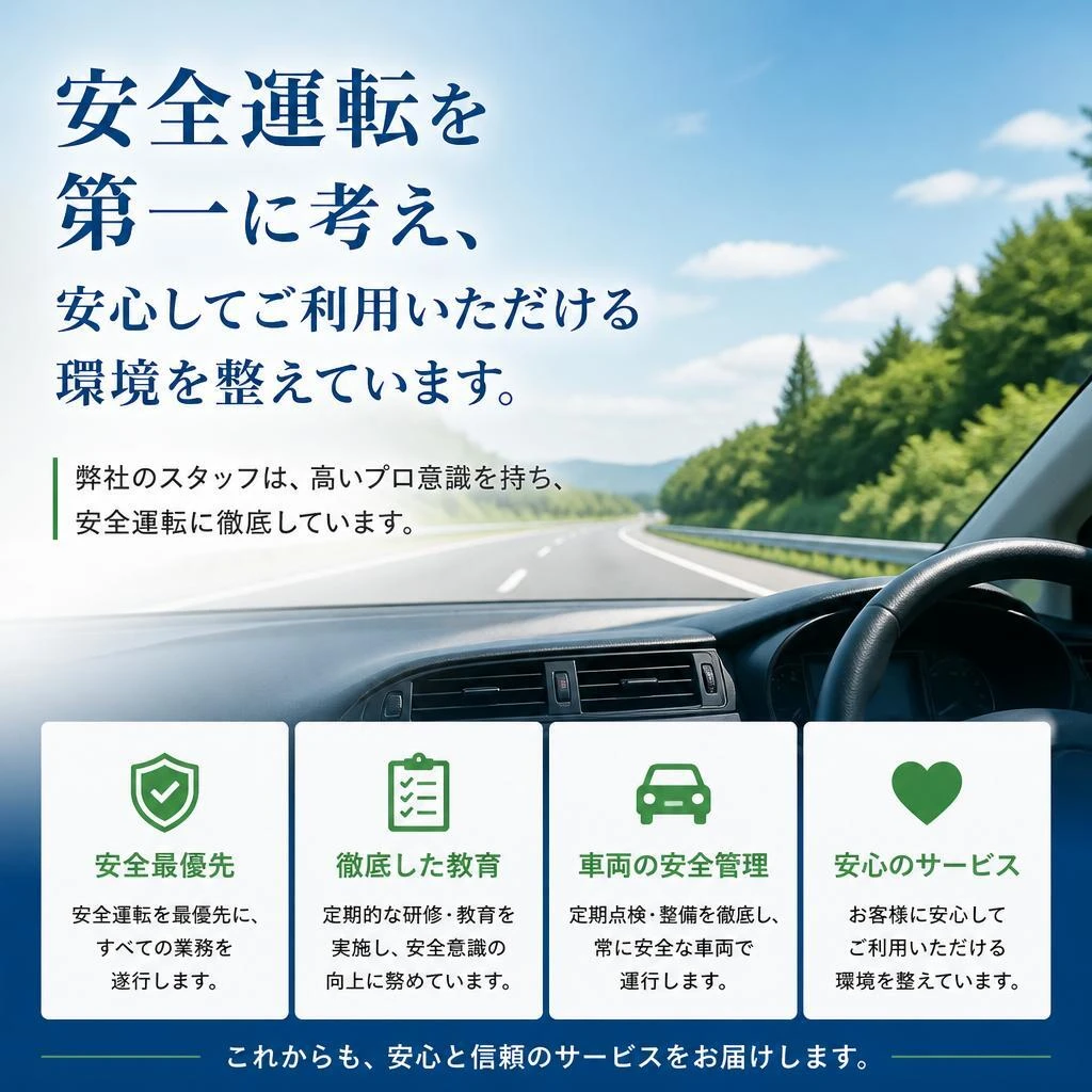 安心を重視した安全運転と確かなサポート体制