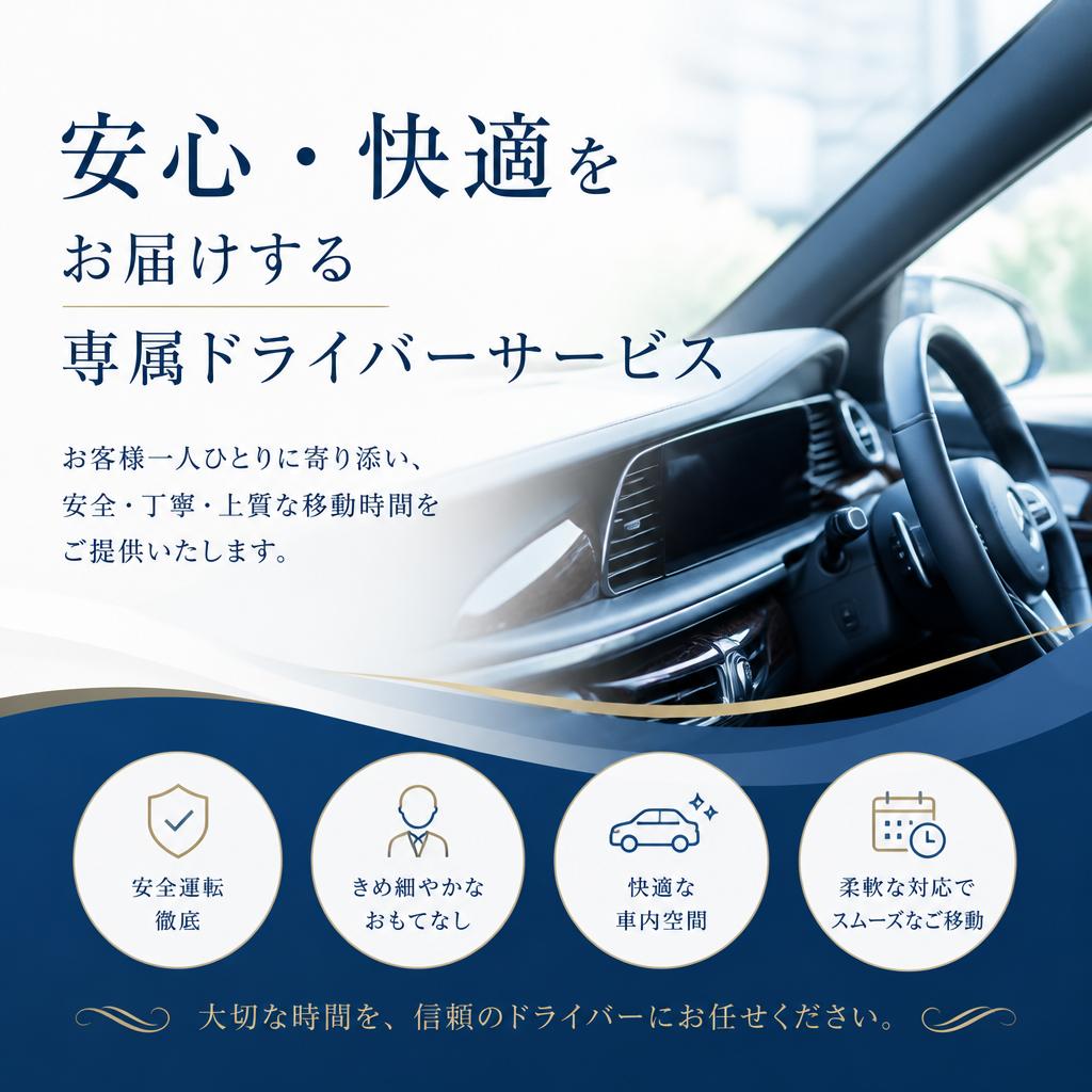 安心・快適をお届けする専属ドライバーサービス
